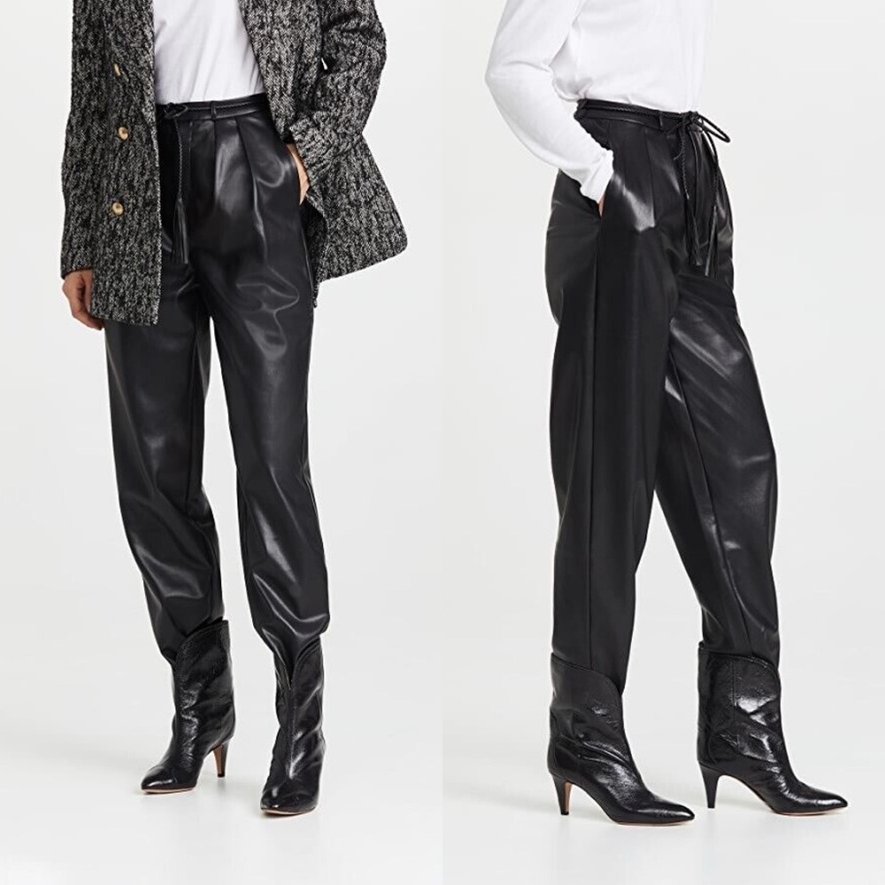 Mother X FP | The Twisty Tie Bounce Hover Black Faux Leather Wax On Wax Off 30